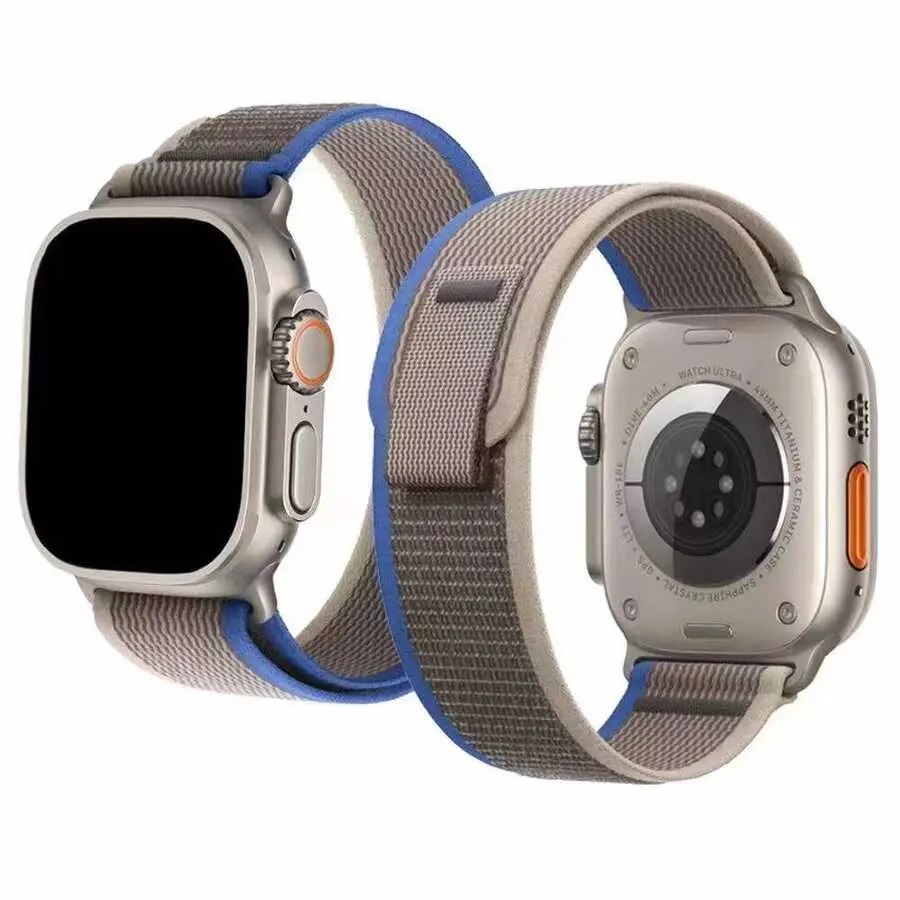 Apple Watch 45 mm Uyumlu Hasır Örgü Saat Kordonu - Zore KRD-77
