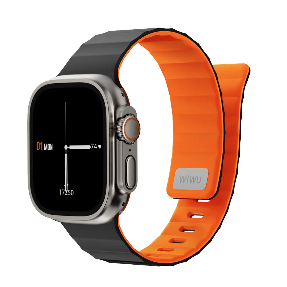 Apple Watch Ultra 49 mm Mıknatıslı Silikon Kordon - Wiwu Mag Secur