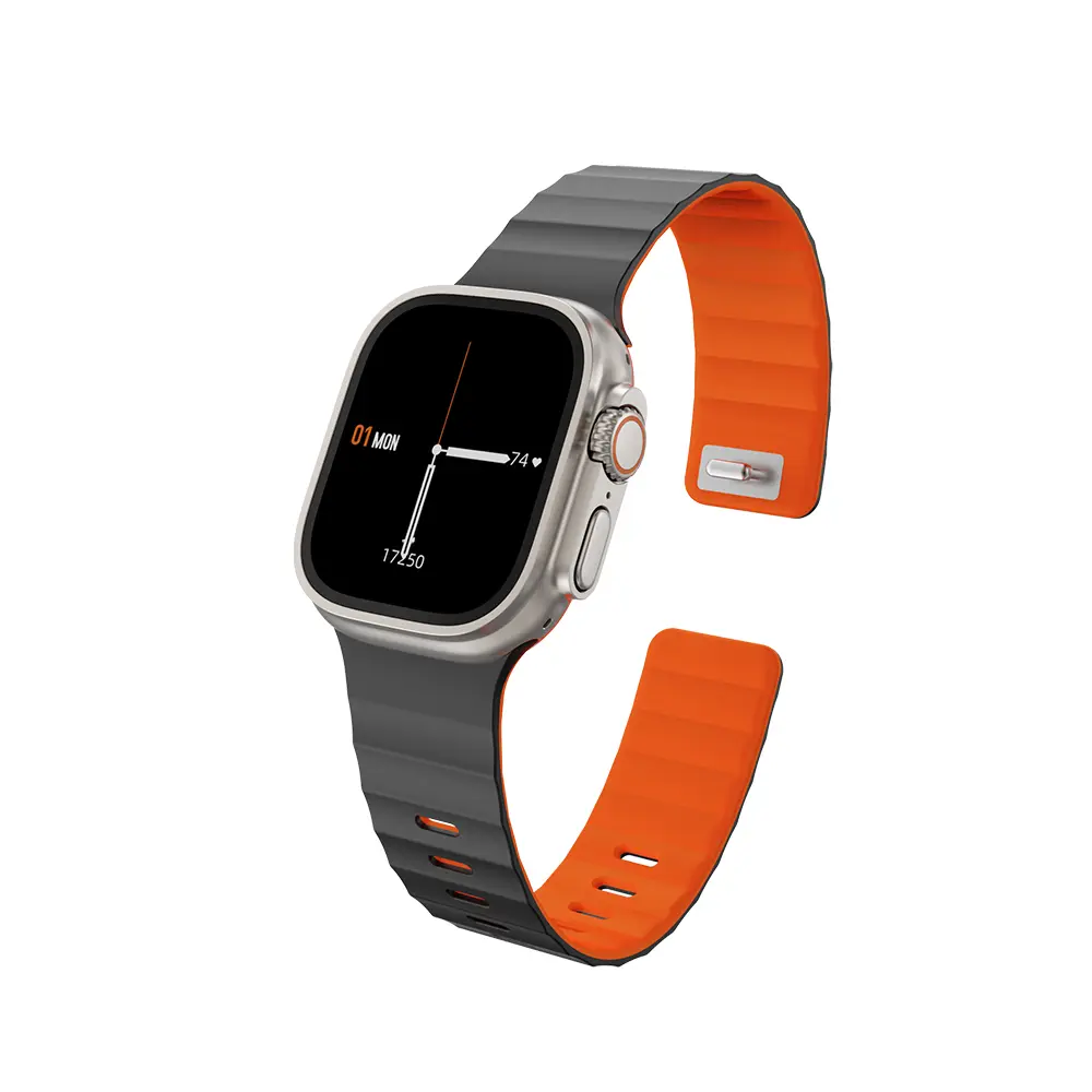 Apple Watch Ultra 49 mm Mıknatıslı Silikon Kordon - Wiwu Mag Secur