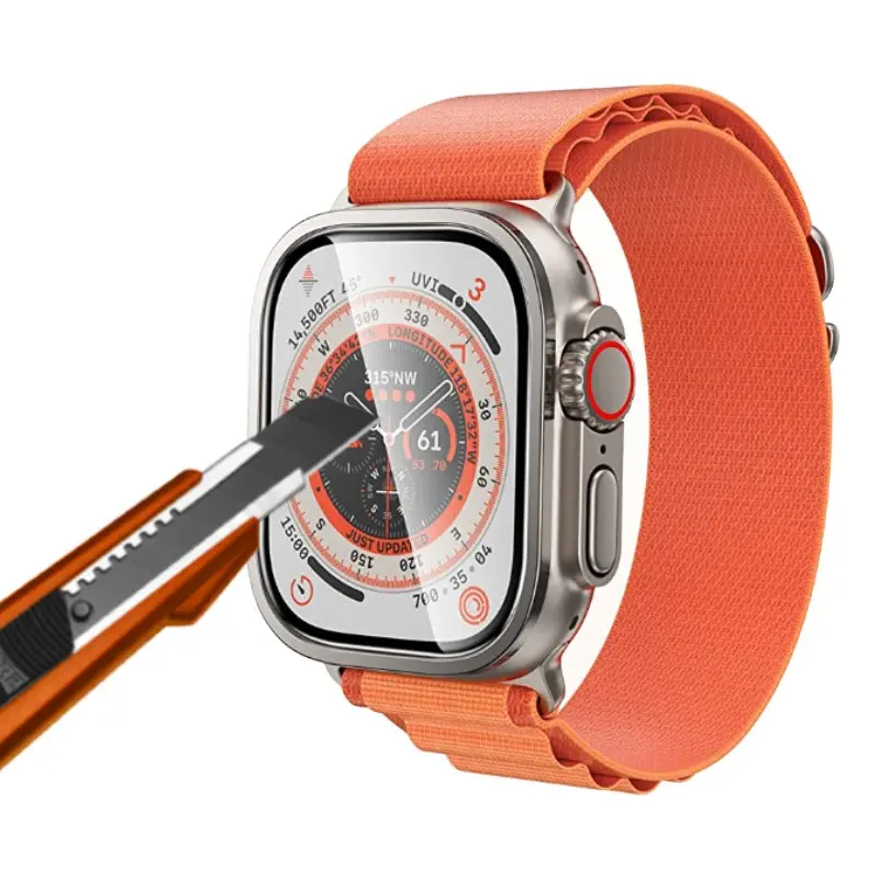 Apple Watch Ultra 49 mm Metal Çerçeveli Ekran Koruyucu - Zore ALM-01