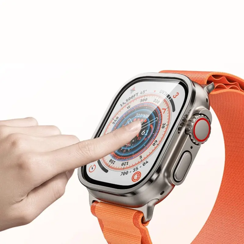 Apple Watch Ultra 49 mm Metal Çerçeveli Ekran Koruyucu - Zore ALM-01