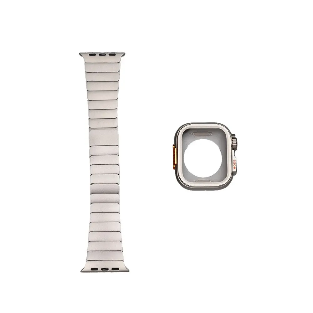 Apple Watch Ultra 49 mm Sert Kasa Koruyuculu Metal Kordon - Zore KRD-126