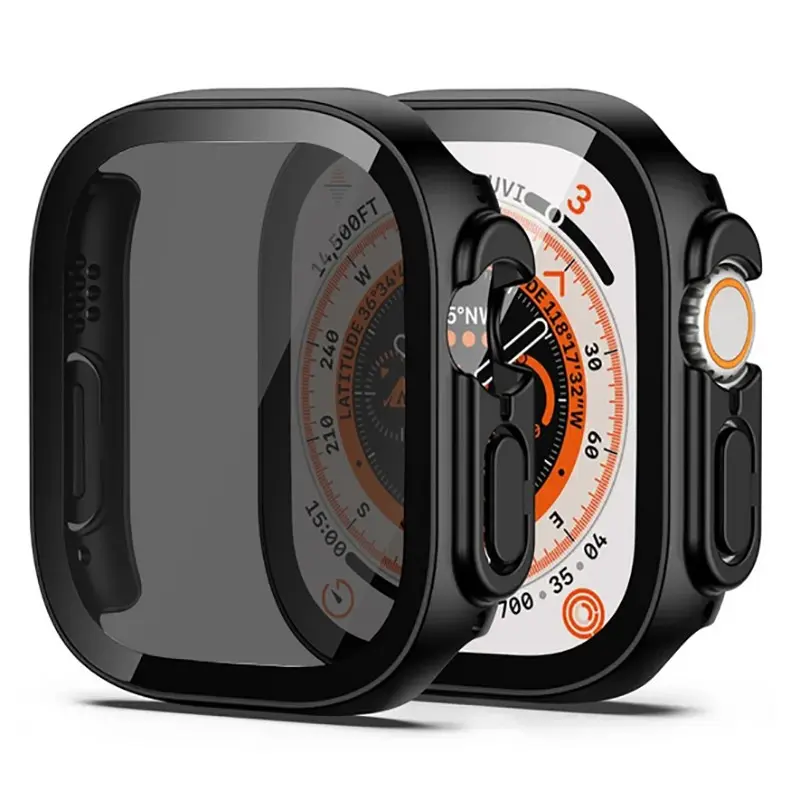 Apple Watch Ultra 49 mm Sert PC Kasa ve Gizlilik Ekran Koruyucu - Zore Watch Gard 23