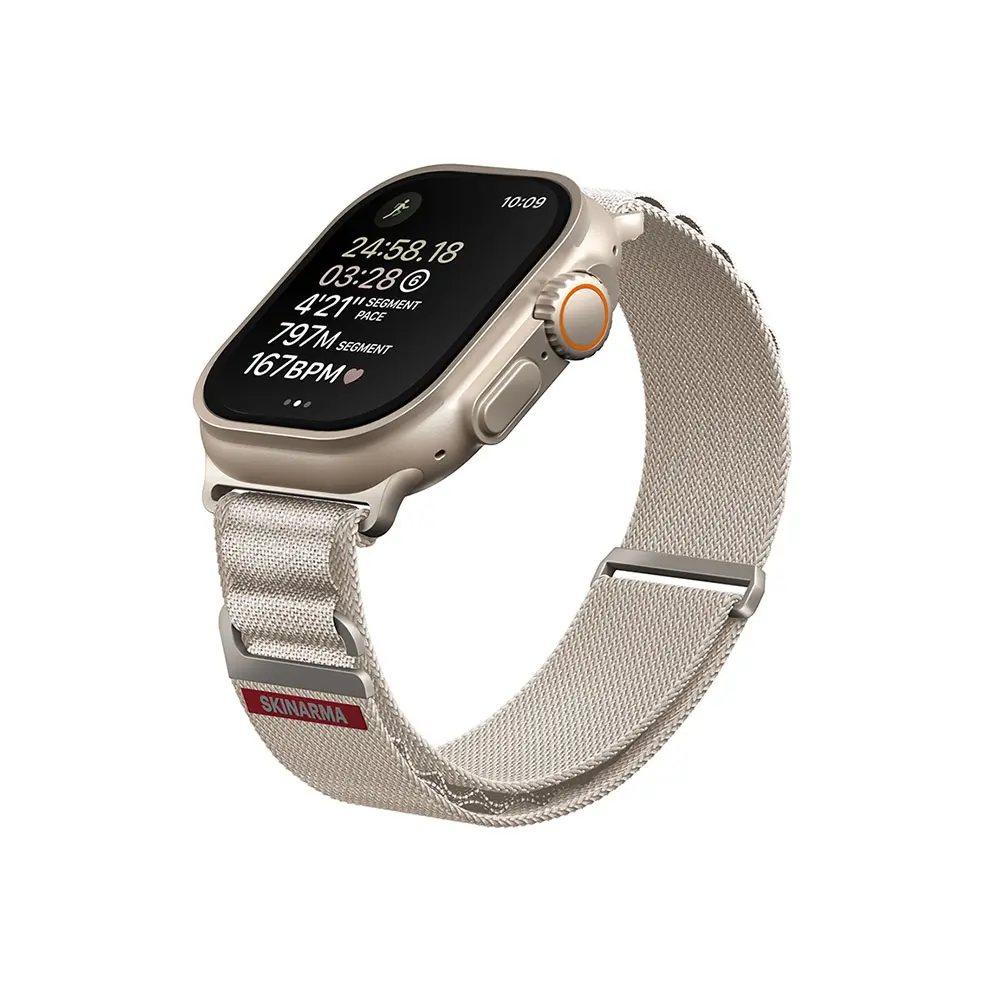 Apple Watch Ultra 49 mm Hasır Örgü Kordon - Skinarma Kobu