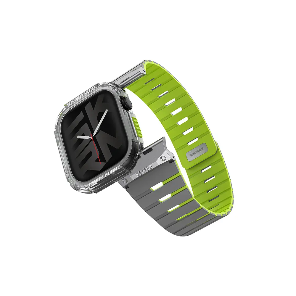 Apple Watch Ultra 49 mm TPU Kasa Koruyucu ve Silikon Kordon - Skinarma Nightglow Atom Gemini