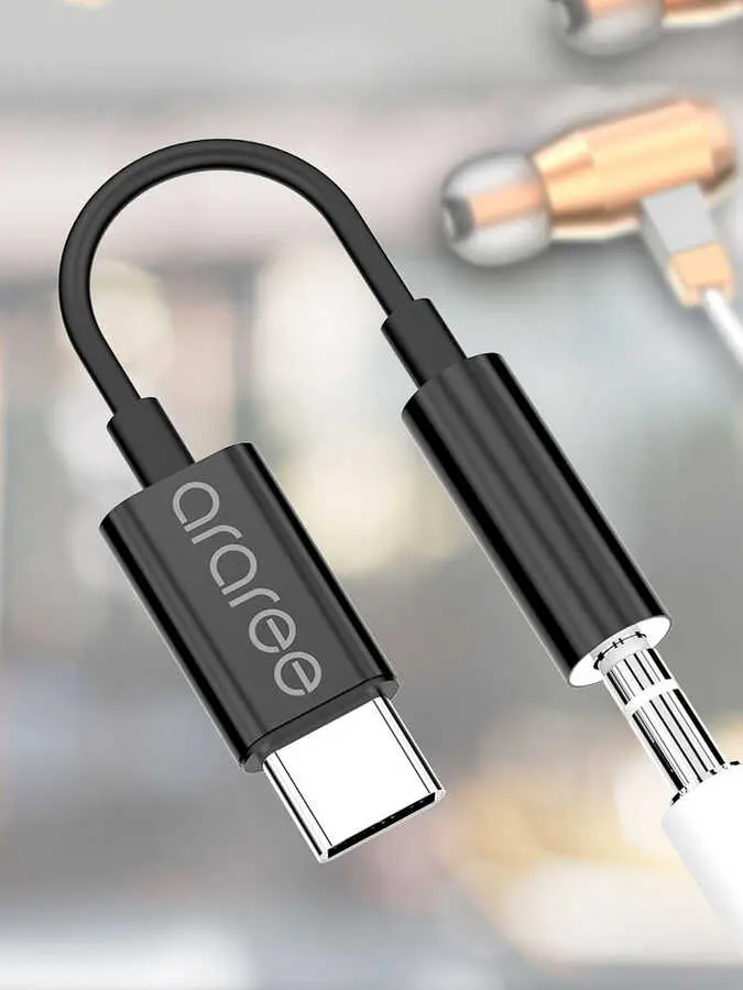 Araree Type-C to 3.5 mm Dönüştürücü, Metal Alaşımlı Kompakt Adaptör