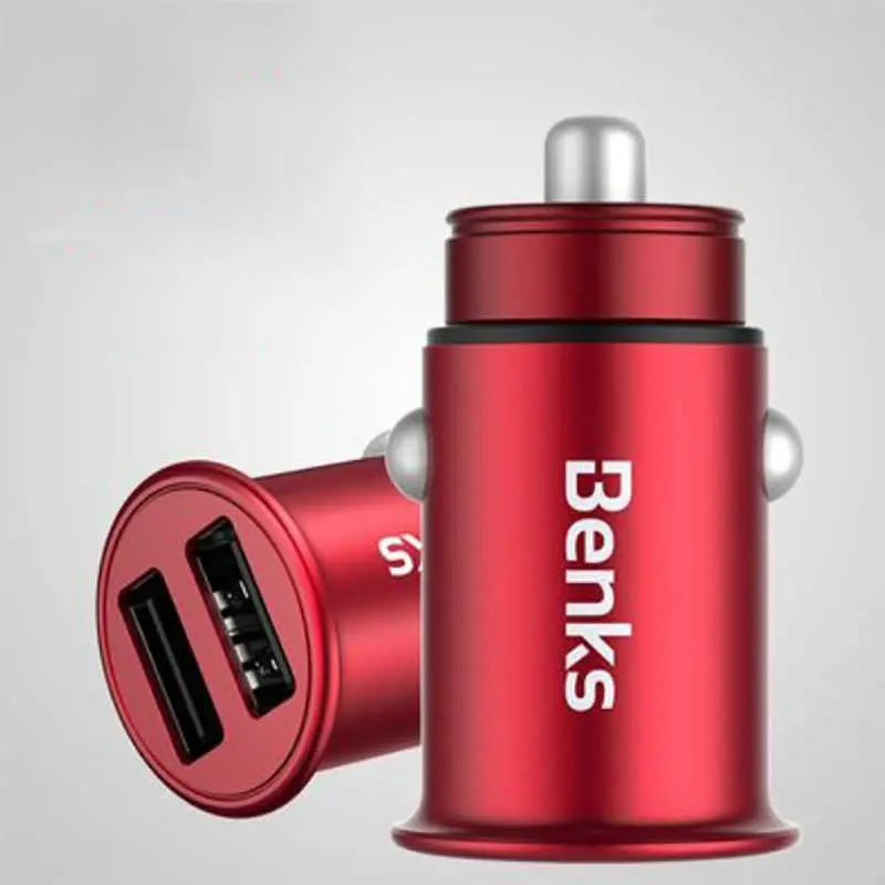 Benks C27 Çift USB Araç Şarj Aleti, 4.8A ve LED Göstergeli