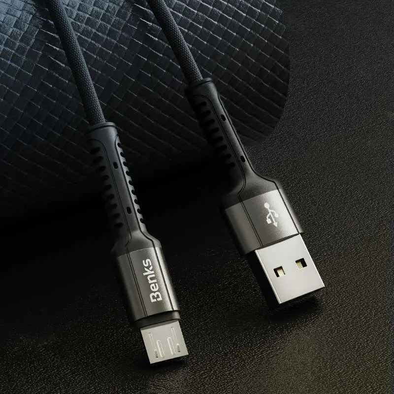 Benks D39 Micro USB Şarj ve Data Kablosu, 1.2 m Örgülü