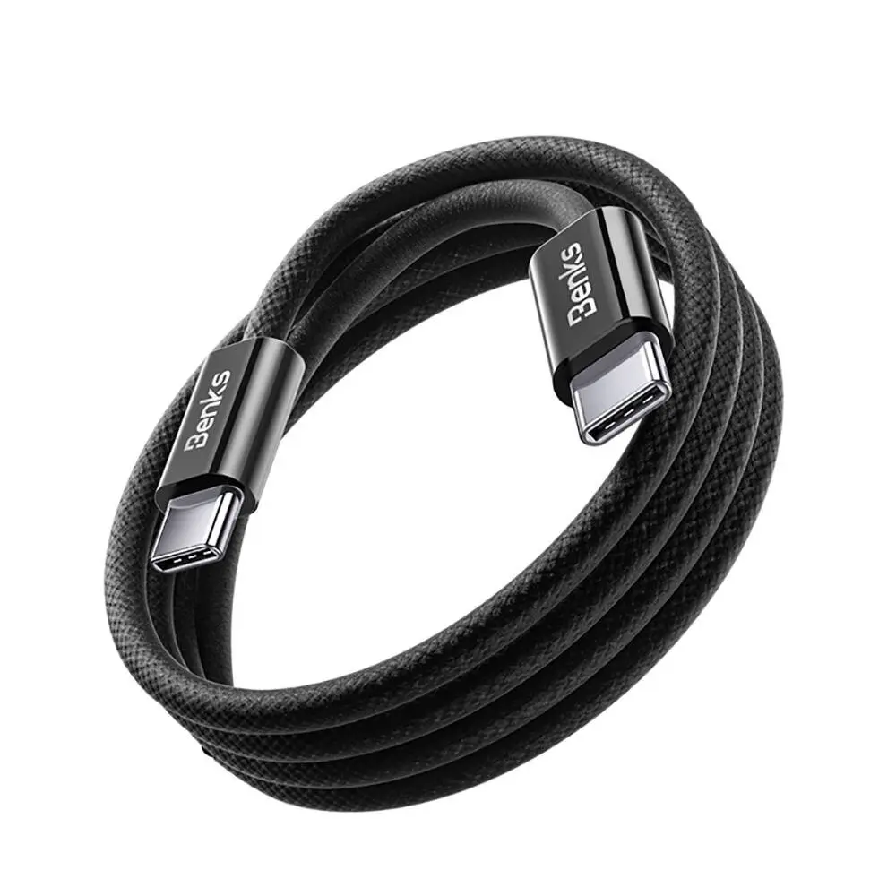 Benks D46 Type-C to Type-C PD 3.0 Örgülü Şarj ve Data Kablosu, 60W 1 m
