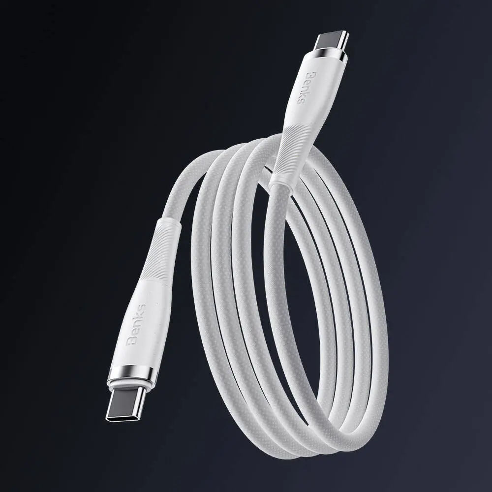 Benks D47 Type-C to Type-C PD 3.0 Örgülü Şarj ve Data Kablosu 100W 1 m
