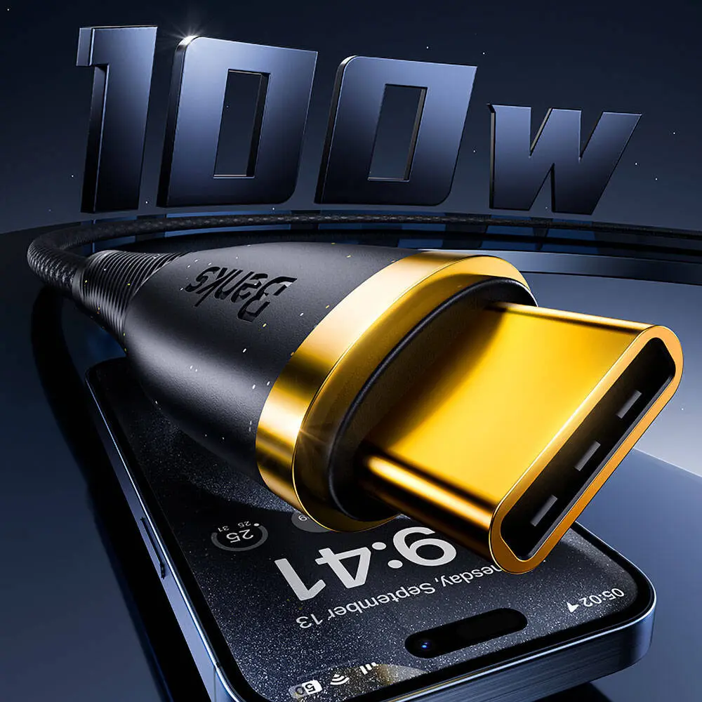 Benks D47 Type-C to Type-C PD 3.0 Örgülü Şarj ve Data Kablosu 100W 1 m