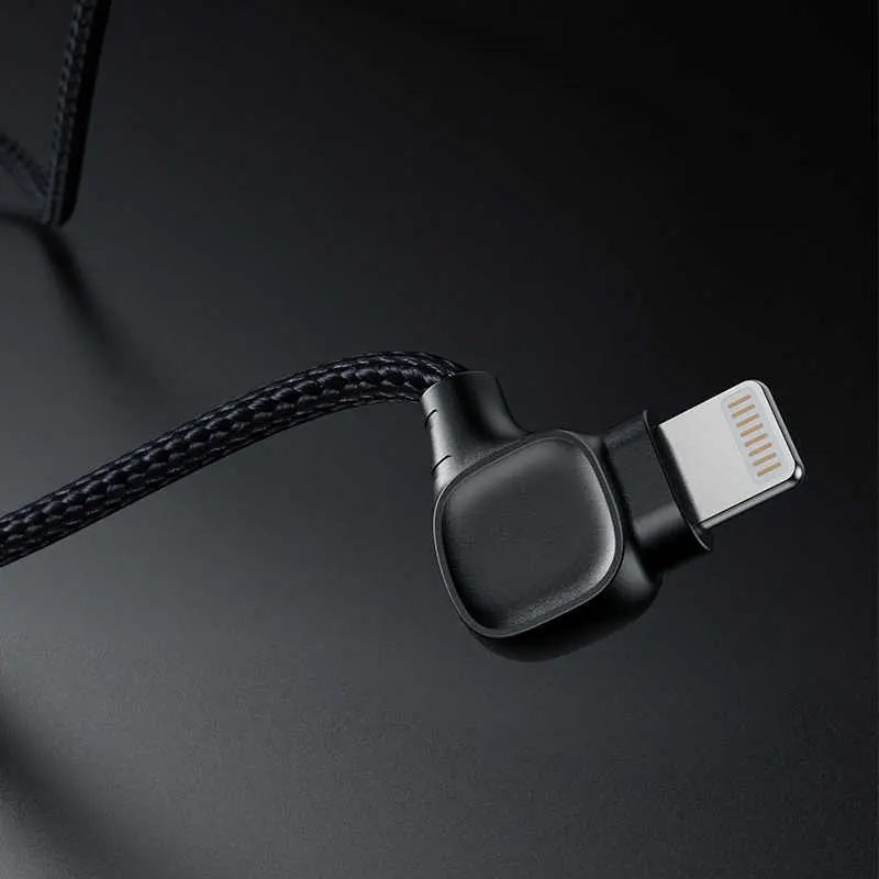 Benks M12 MFI Lightning Kablo 1.2 m, 90 Derece Uçlu