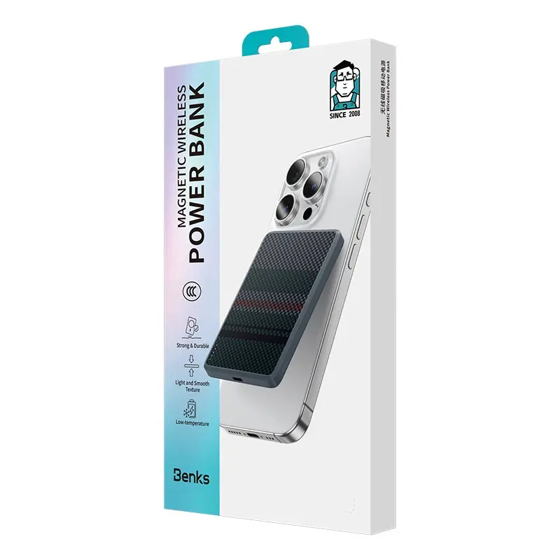 Benks MP15 ArmorGo MagSafe Uyumlu Aramid Fiber Powerbank, 5000mAh 15W