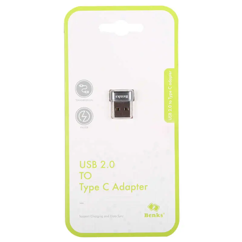 Benks U33 USB 2.0 to Type-C Dönüştürücü Adaptör, Alüminyum