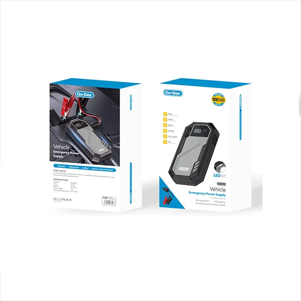 Go Des GD-B635 LED Işıklı Araç Akü Acil Durum Takviye Güç Kaynağı 12V