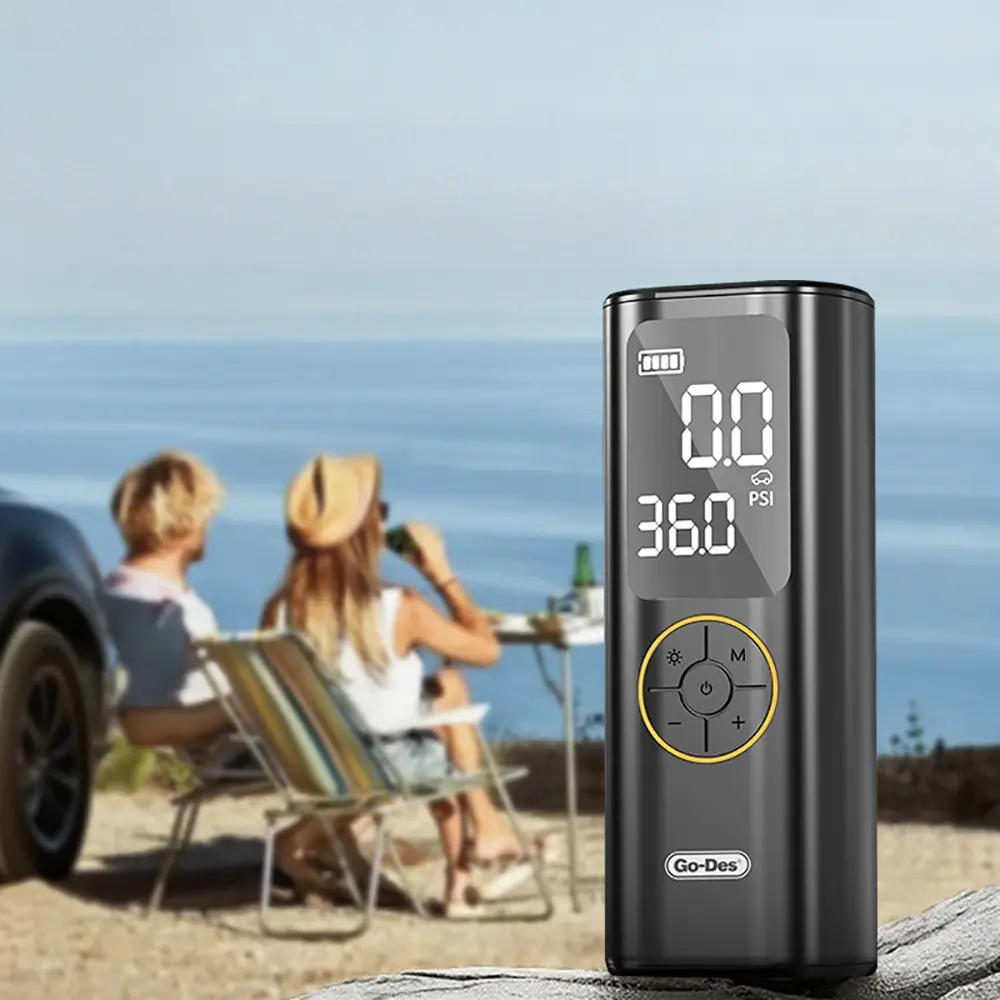 Go Des GD-B638 LED Işıklı Araç Hava Kompresörü ve Powerbank 12V