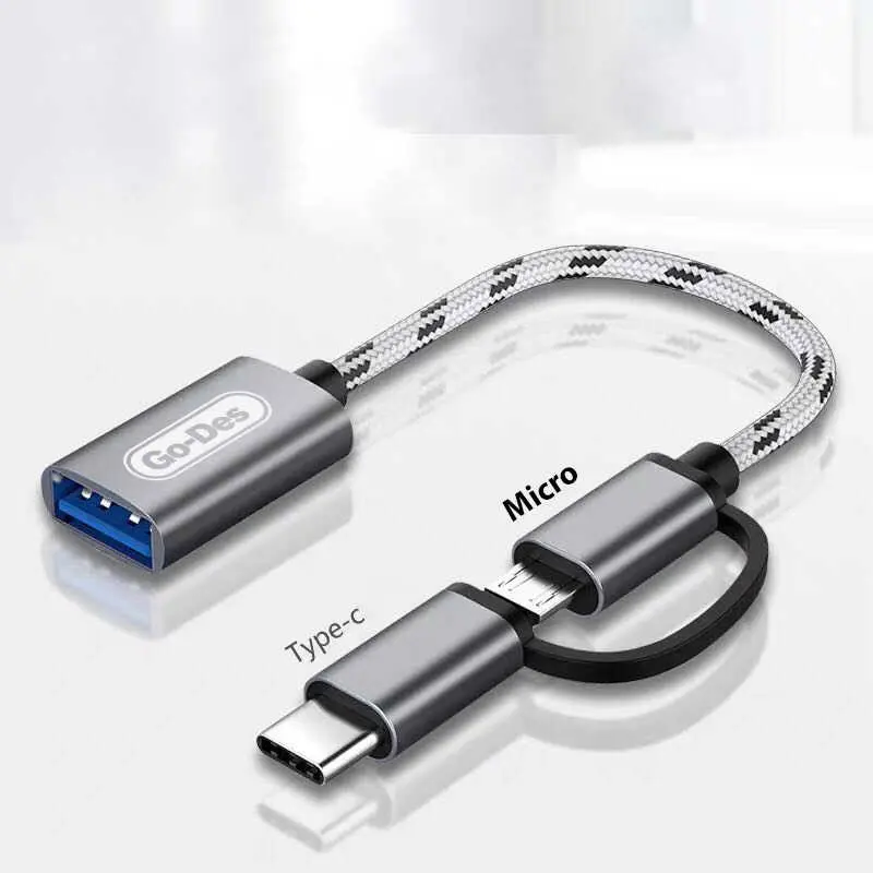 Go Des GD-CT033 2'si 1 Arada Micro ve Type-C OTG Dönüştürücü
