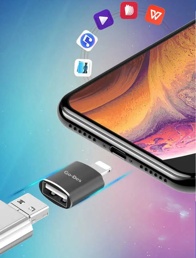 Go Des GD-CT056 Lightning OTG Dönüştürücü, USB 3.0 Çıkışlı