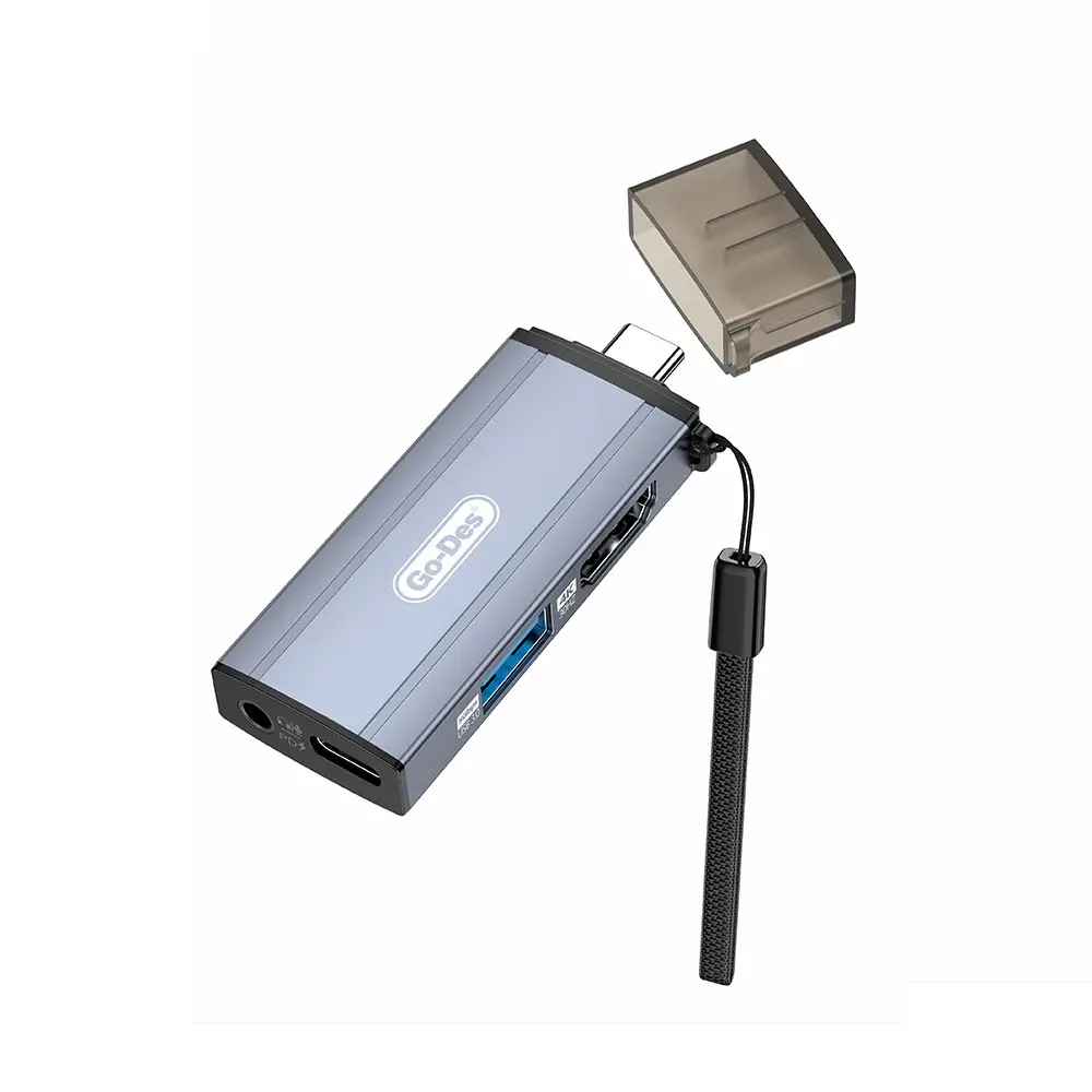 Go Des GD-CT085 Type-C 4in1 Hub, HDMI 4K 60Hz, USB 3.0 ve 3.5 mm