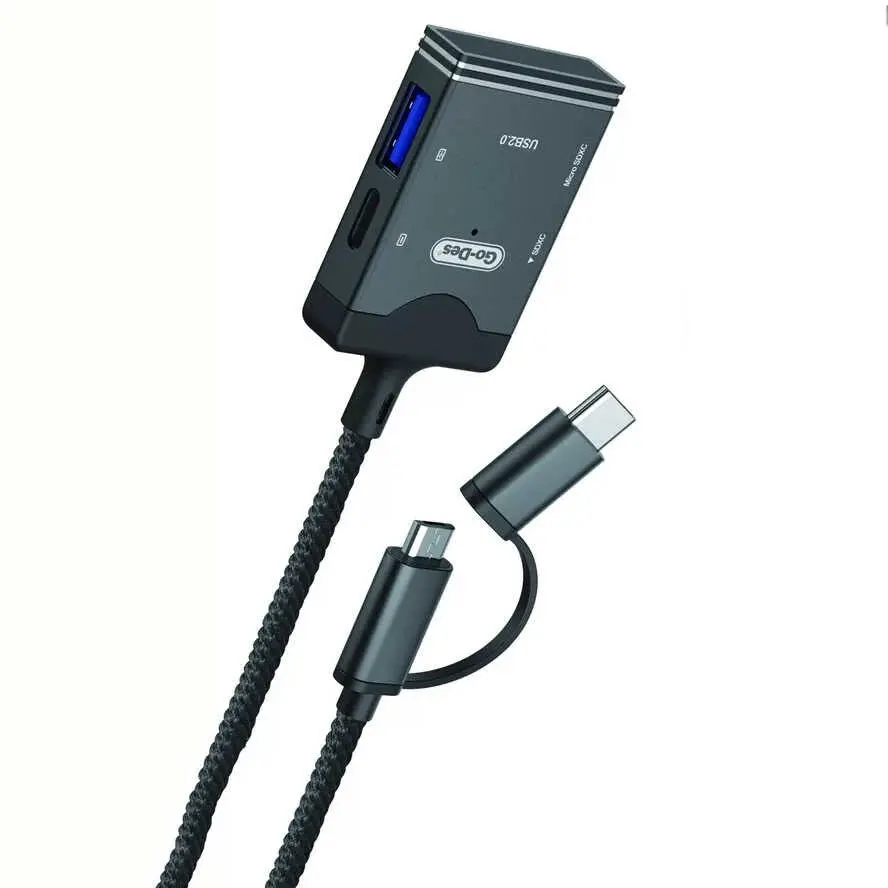 Go Des GD-DK106 5'i 1 Arada OTG Hafıza Kart Okuyucu, USB 2.0 ve Type-C