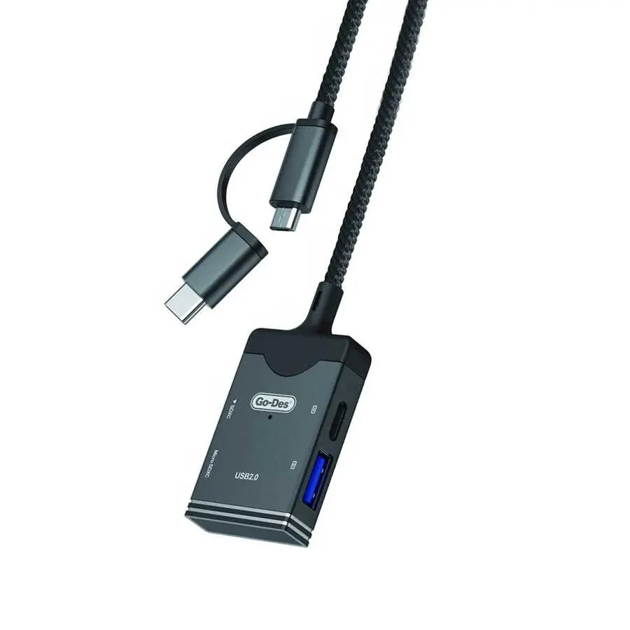 Go Des GD-DK106 5'i 1 Arada OTG Hafıza Kart Okuyucu, USB 2.0 ve Type-C