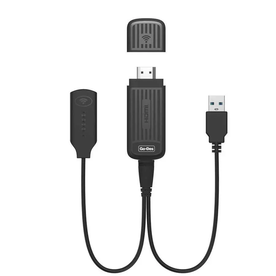 Go Des GD-DM566 Kablosuz HDMI Ses ve Görüntü Aktarıcı, 2.4 GHz WiFi