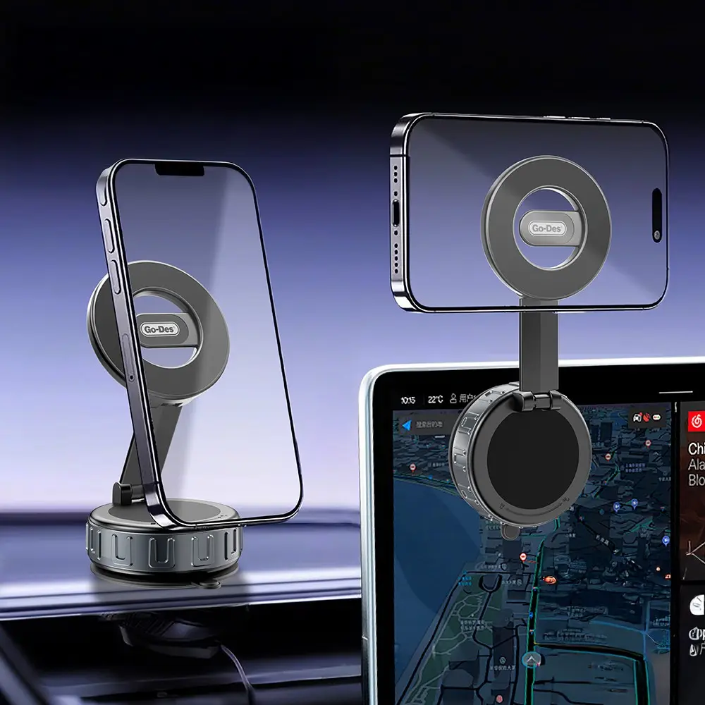 Go Des GD-HD241 360 Derece Dönebilen Vakumlu Manyetik Telefon Tutucu