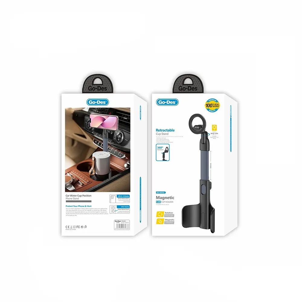 Go Des GD-HD252 360 Derece Dönebilen Manyetik Araç Telefon Tutucu