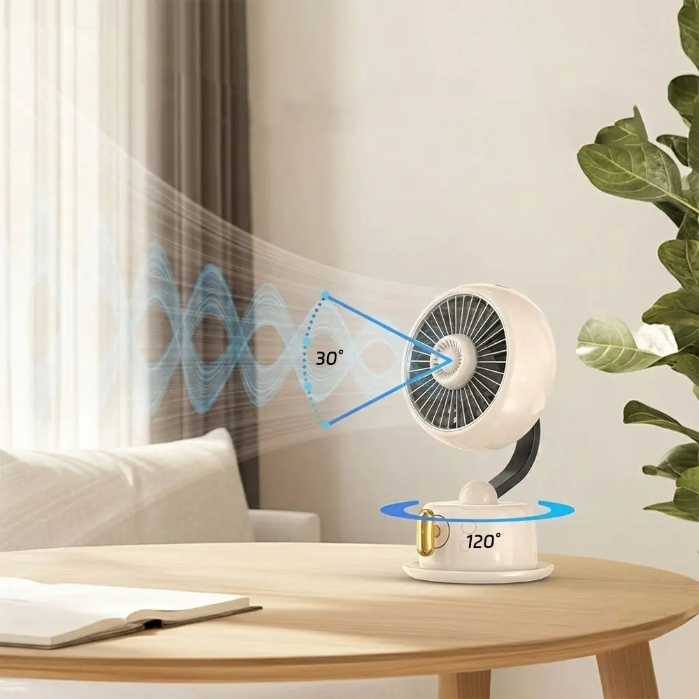 Go Des GD-HS63 Şarjlı Masa Fanı, 120° Salınımlı ve Gece Lambalı