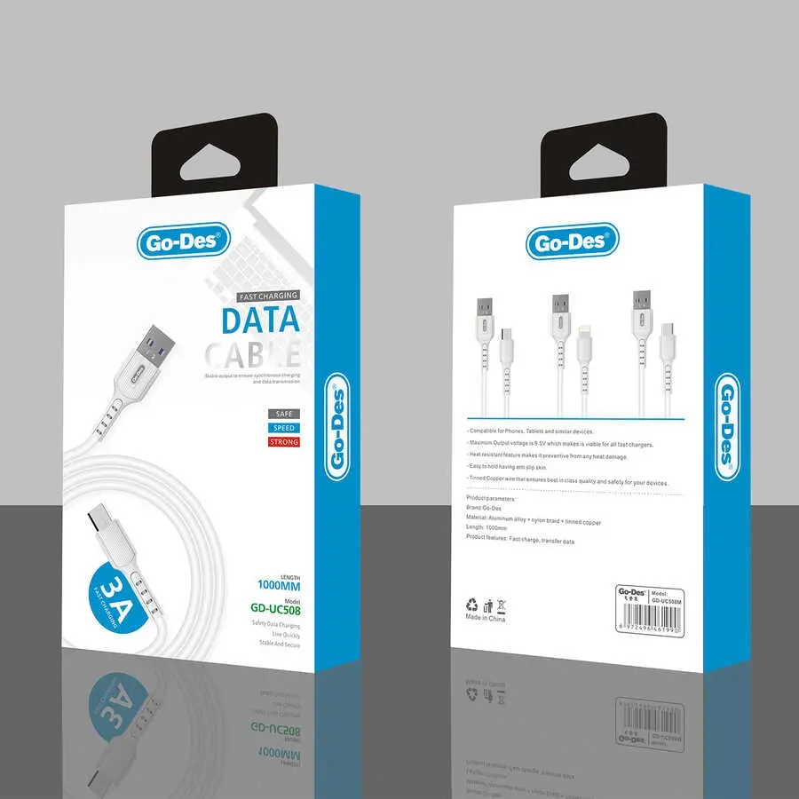 Go Des GD-UC508 Micro USB Şarj ve Data Kablosu, 1 m, 3.0 A