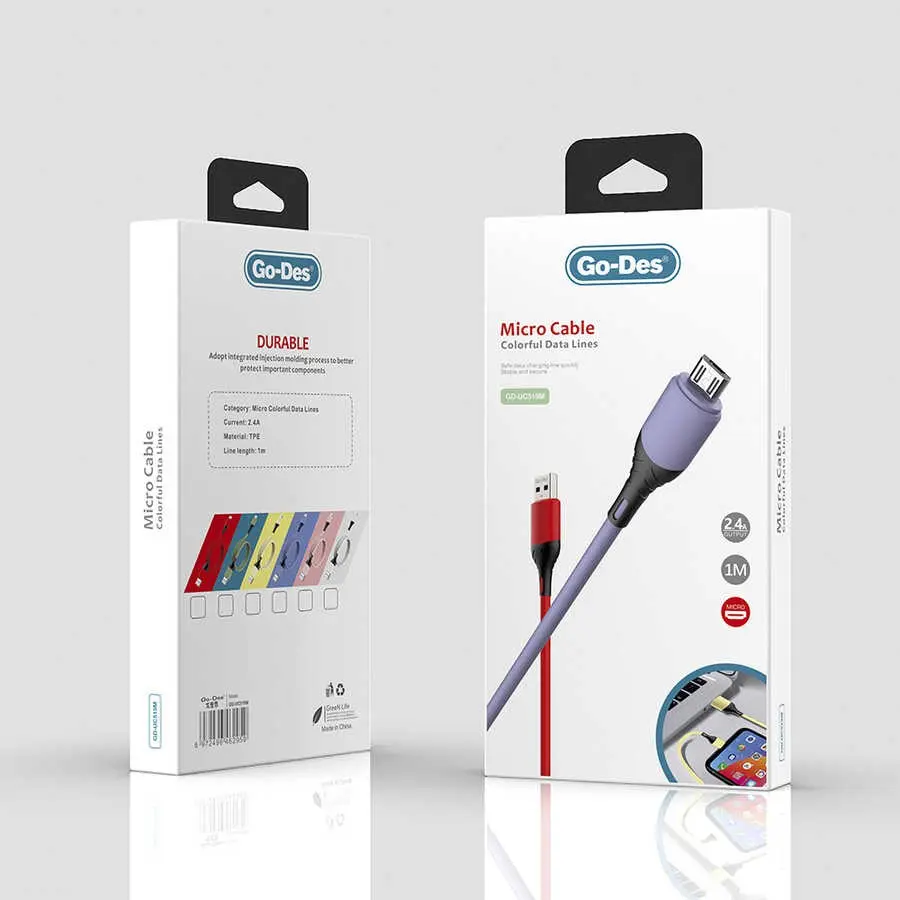 Go Des GD-UC519 Micro USB Şarj ve Data Kablosu, 1 m