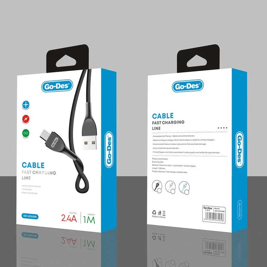 Go Des GD-UC510 Micro USB Şarj ve Data Kablosu, 1 m