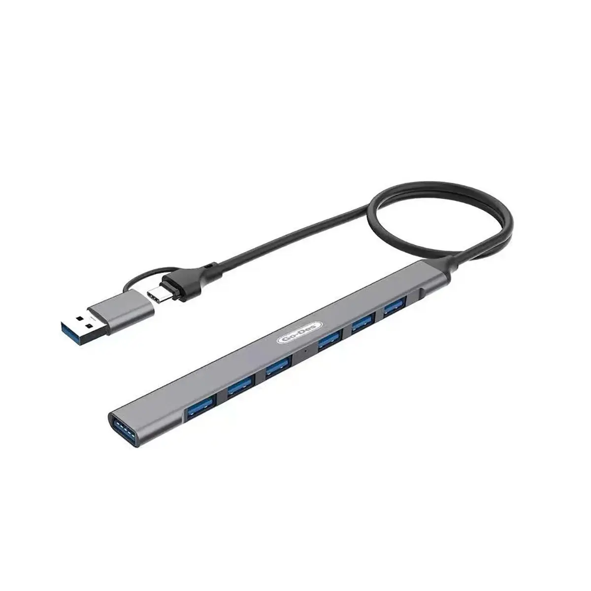 Go Des GD-UC706 7 Portlu USB Hub, Type-C Girişli Alüminyum Gövde