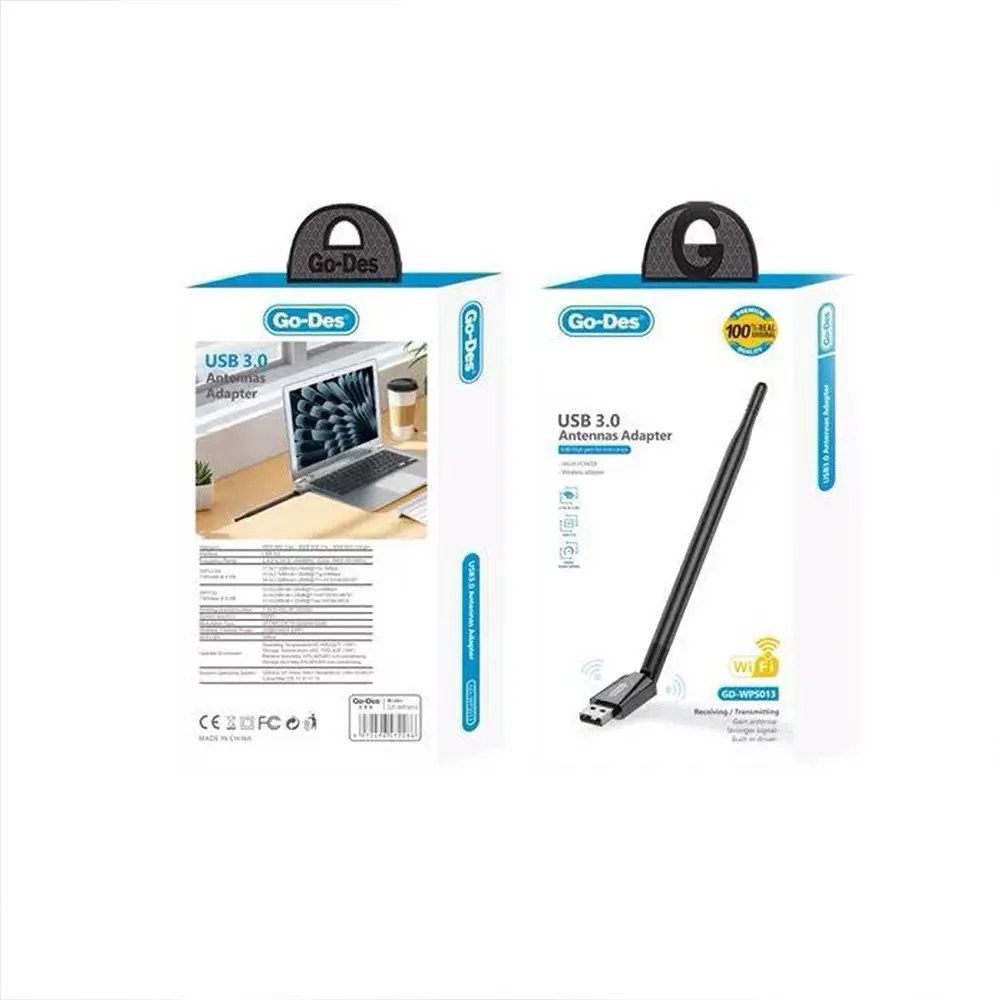 Go-Des GD-WPS013 900Mbps Wi-Fi USB Adaptörü, USB 3.0 ve Harici Antenli