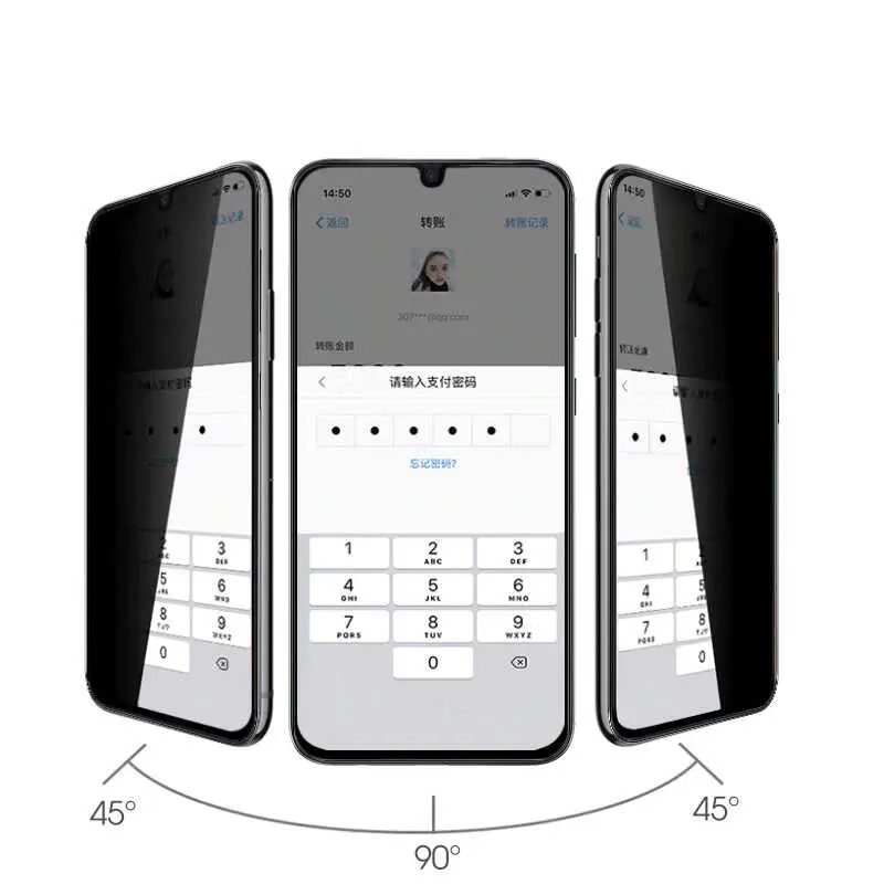Galaxy A70 5D Gizlilik Cam Ekran Koruyucu - Davin Privacy