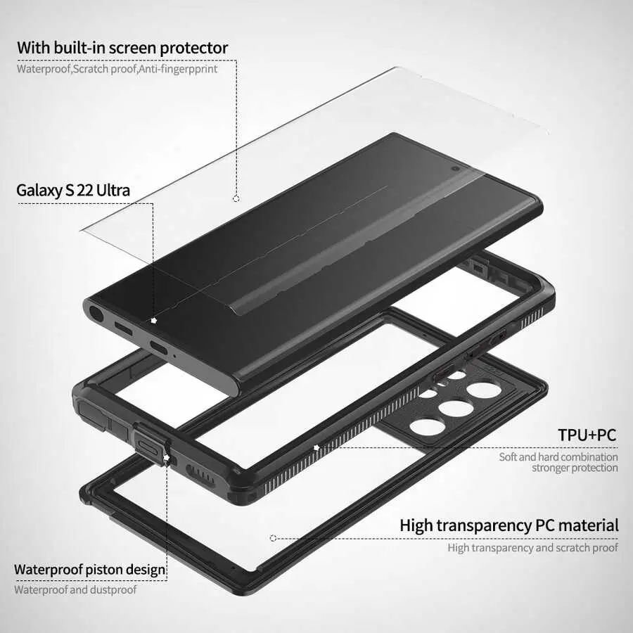 Galaxy S22 Ultra Su Geçirmez Kılıf - Zore 1-1