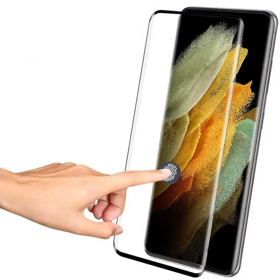 Galaxy S23 Ultra Tam Kaplama Temperli Cam Ekran Koruyucu - Zore Full Glue