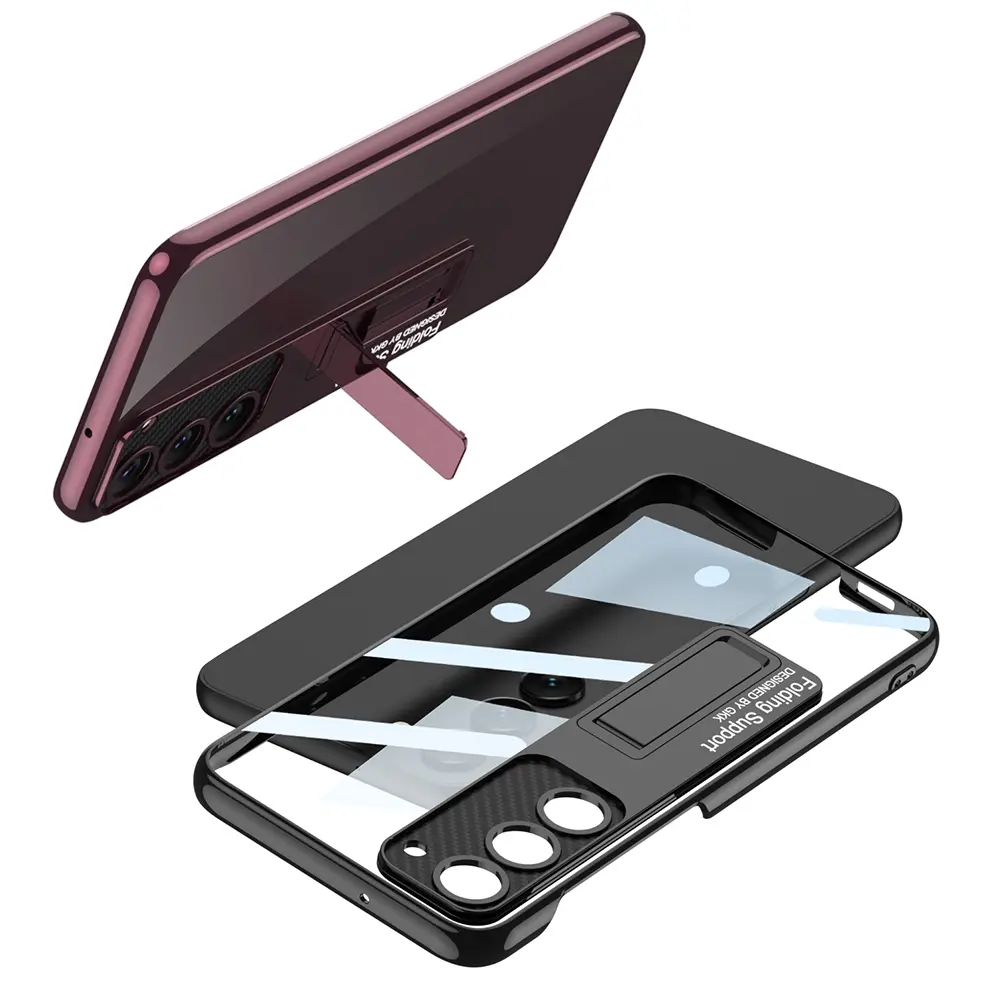 Galaxy S23 Plus Kamera Korumalı Şeffaf Kılıf, Standlı - GKK Lego