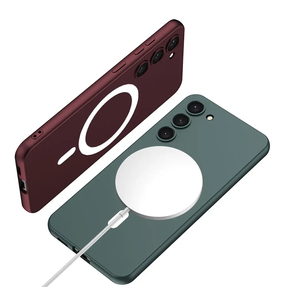 Galaxy S23 Plus Kılıf Wireless Şarj Özellikli Zore Kıpta M-safe Silikon Kapak