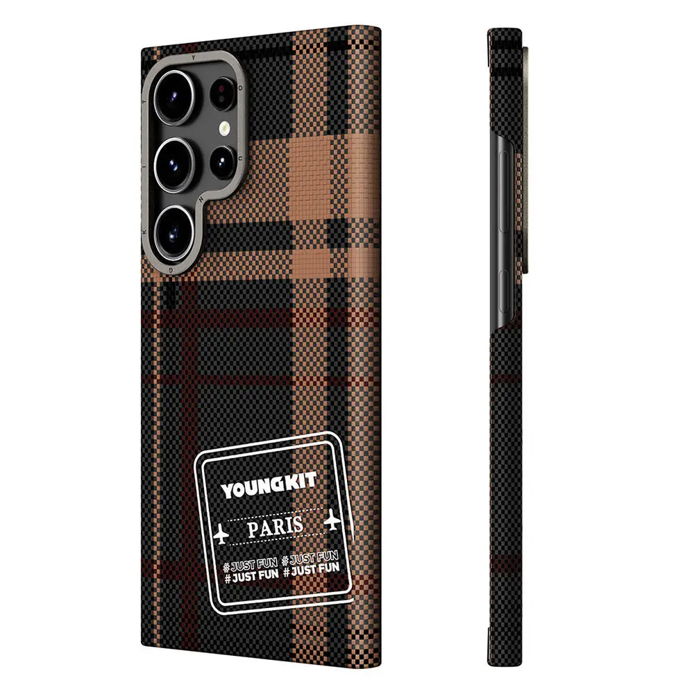 Galaxy S24 Ultra Ekose Desenli Kılıf - Youngkit Gezhi Serisi
