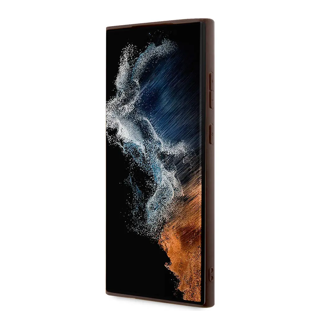 Galaxy S24 Ultra Kılıf, PU Deri 4G Metal Logolu - Guess