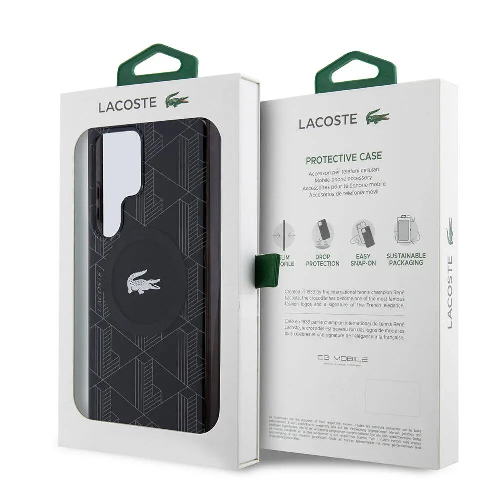Galaxy S24 Ultra MagSafe Uyumlu Çift Katmanlı Kılıf - Lacoste Blend Monogram