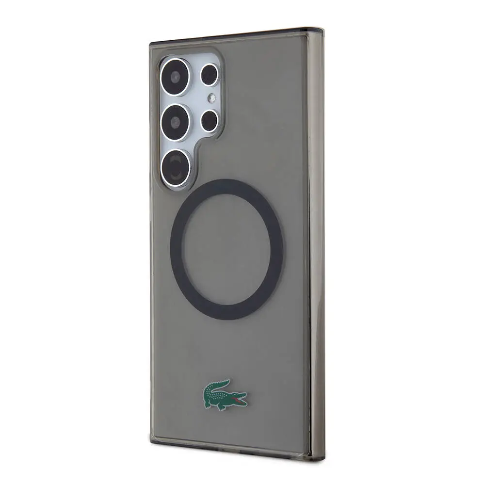 Galaxy S24 Ultra MagSafe Uyumlu Şeffaf Kılıf - Lacoste Timsah Logo
