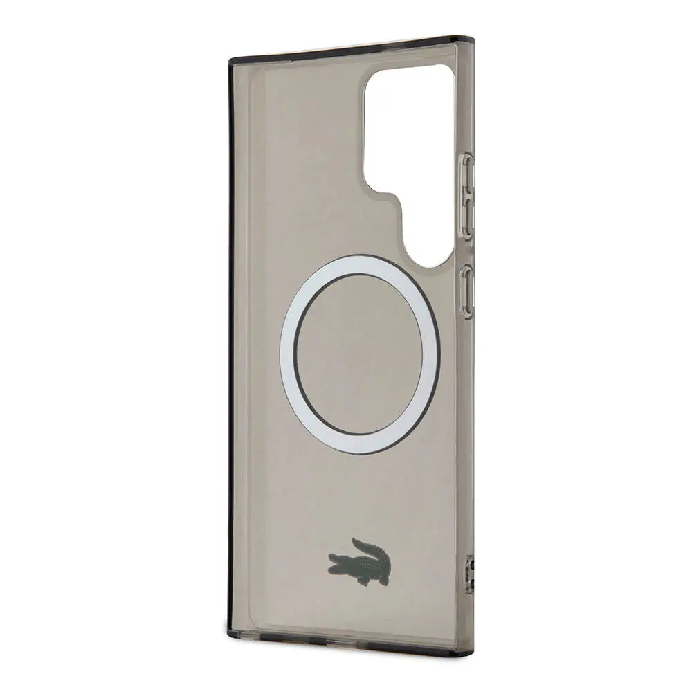 Galaxy S24 Ultra MagSafe Uyumlu Şeffaf Kılıf - Lacoste Timsah Logo