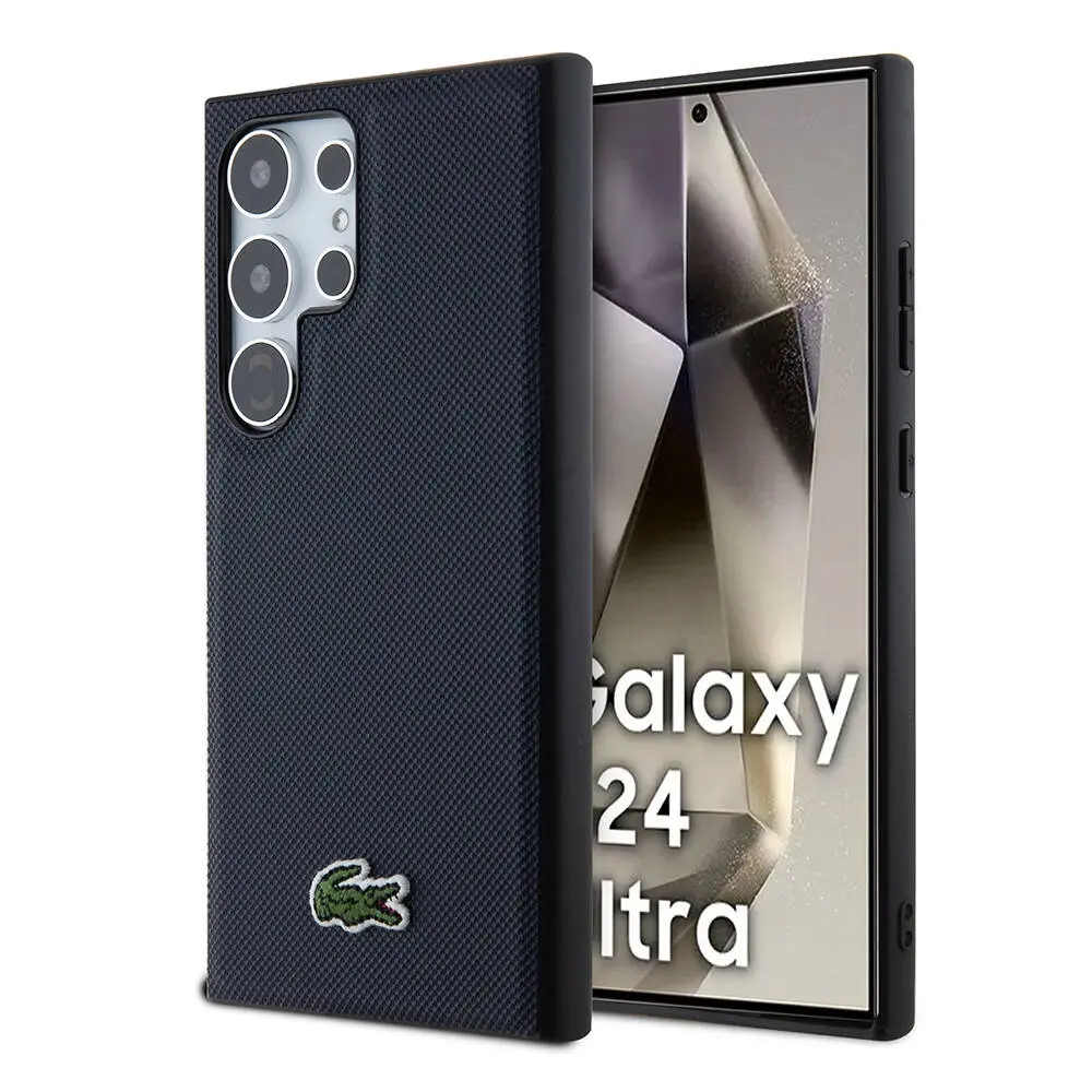 Galaxy S24 Ultra Lacoste Lisanslı PU Pike Desenli Kılıf