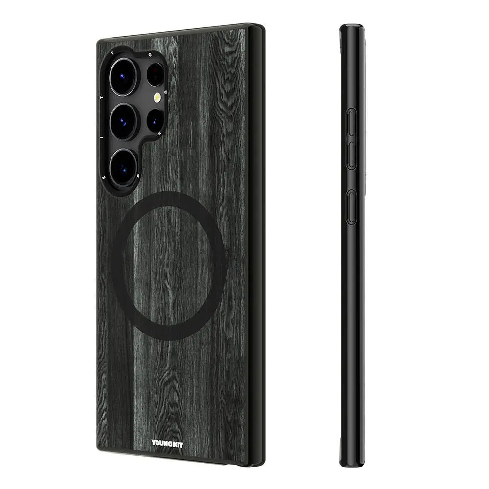 Galaxy S24 Ultra MagSafe Uyumlu Sararmaya Dayanıklı Kılıf - Youngkit Wood Forest