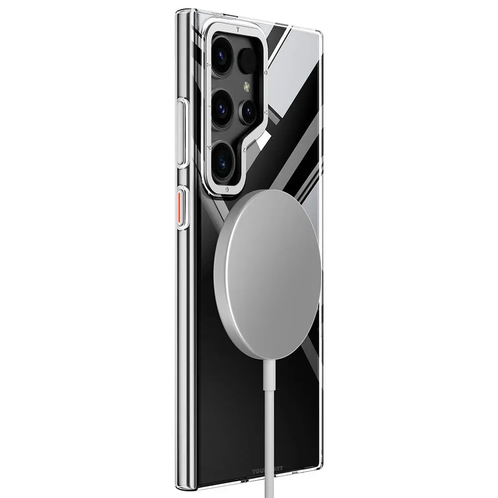 Galaxy S24 Ultra MagSafe Uyumlu Şeffaf Kılıf - Youngkit Clear Crystal