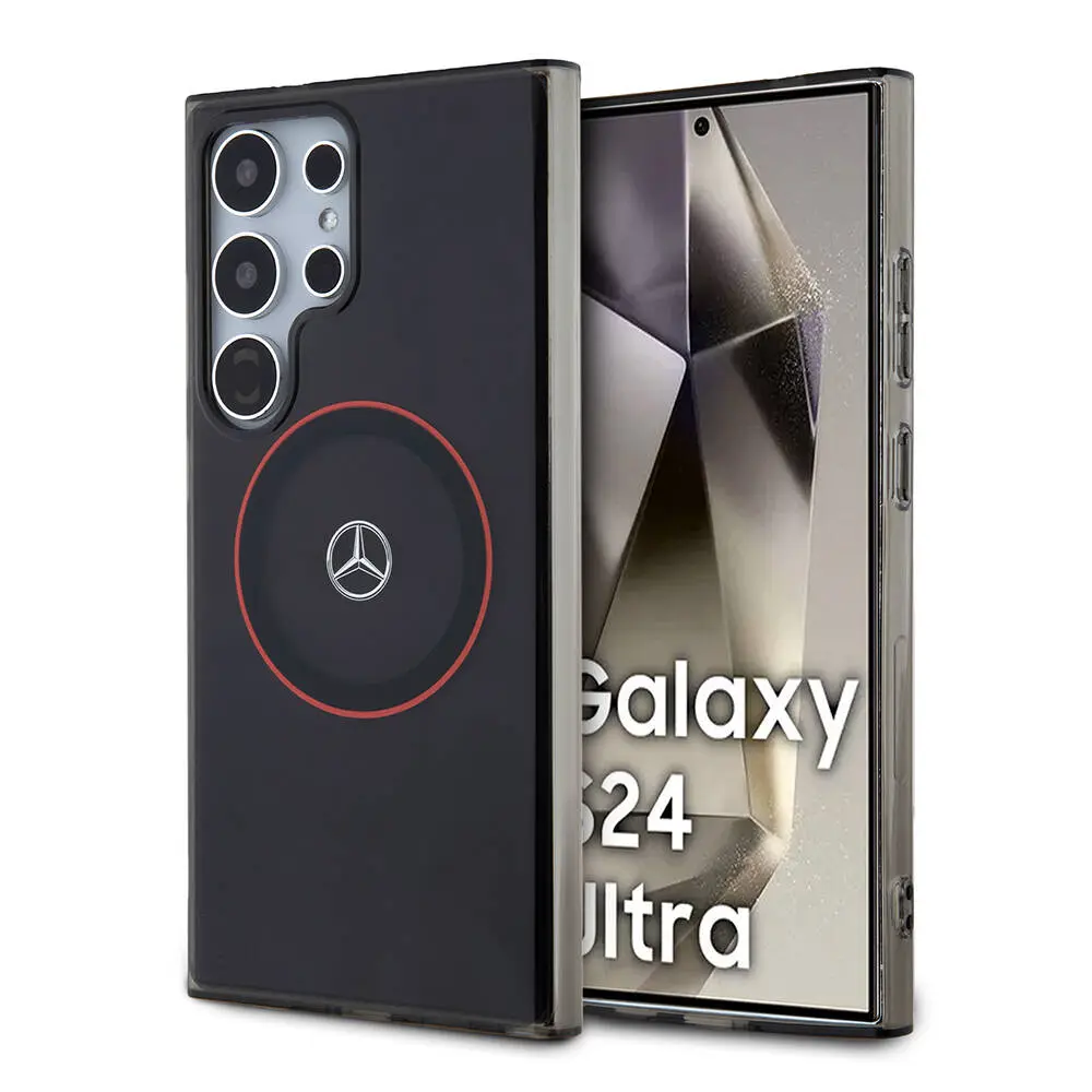 Galaxy S24 Ultra MagSafe Uyumlu Lisanslı Kılıf - Mercedes Benz Red Ring