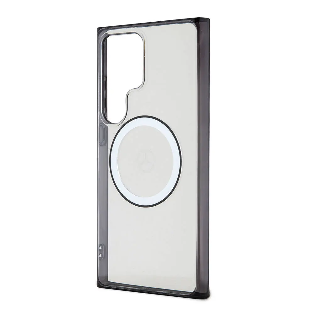 Galaxy S24 Ultra MagSafe Uyumlu Şeffaf Kılıf - Mercedes Benz Black Ring