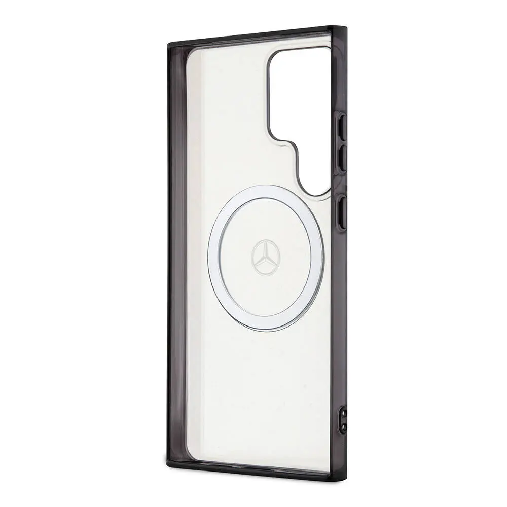 Galaxy S24 Ultra MagSafe Uyumlu Şeffaf Kılıf - Mercedes Benz Black Ring